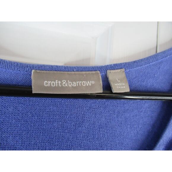 Croft & Barrow Blue lace long sleeve top - Picture 3 of 3